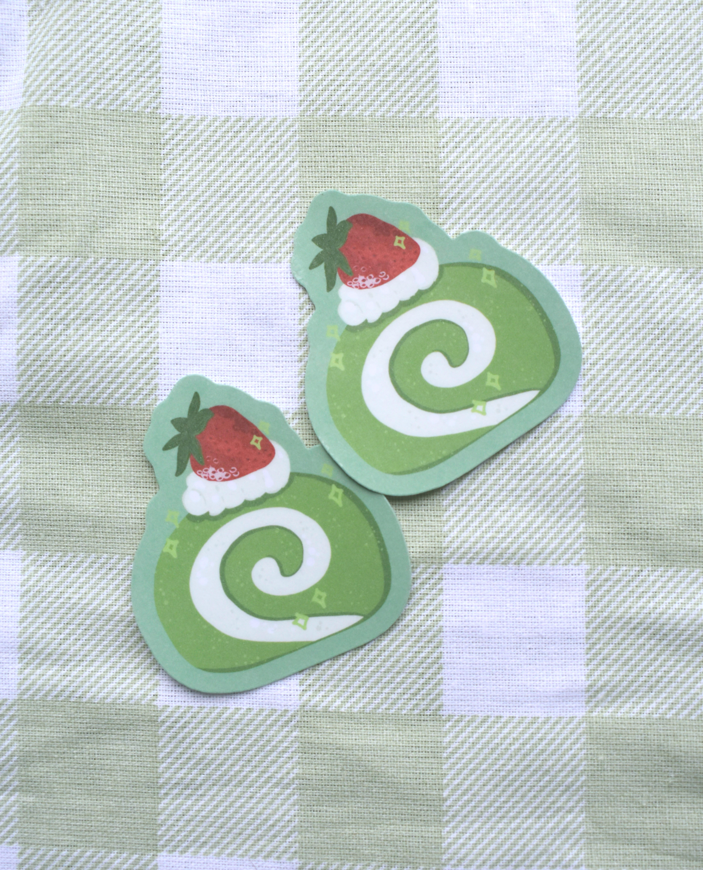 Matcha Swiss Roll Cake Vinyl Sticker