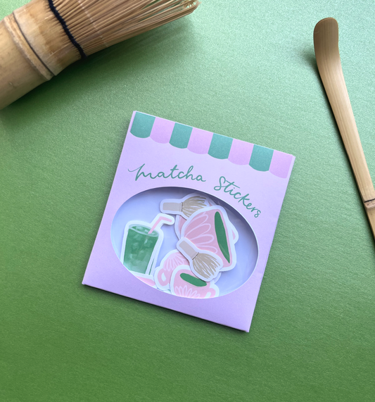 Matcha Flake Vinyl Stickers | Matcha Aesthetic Stickers for Journaling & Scrapbooking