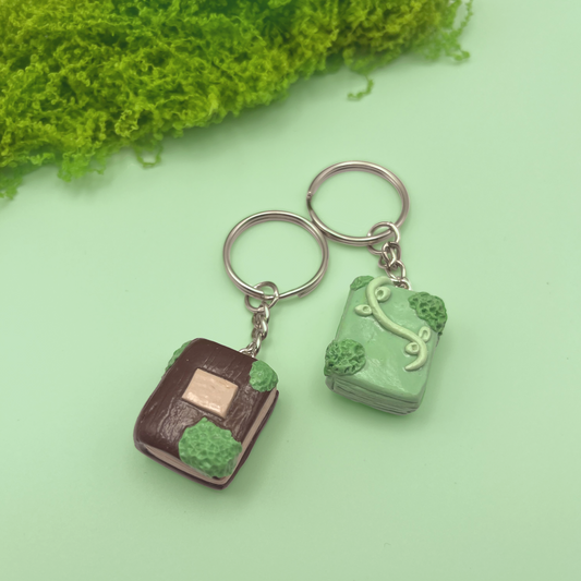 Handmade Polymer Clay Spell Book Keychain Charm | Enchanted Ink