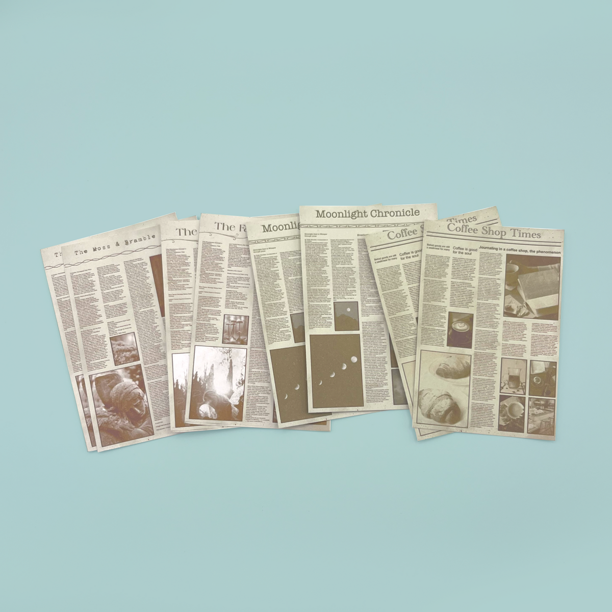 Magic and fantasy inspired mini newspaper ephemera 