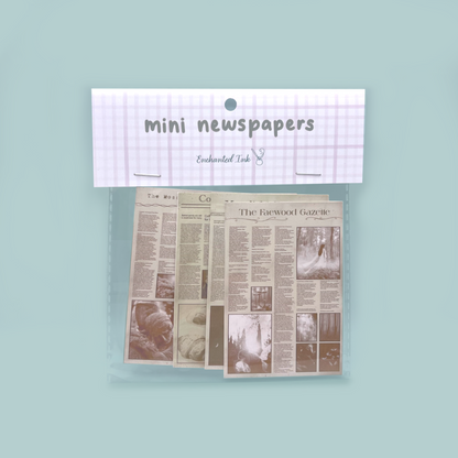 Miniature magical fantasy newspaper ephemera 