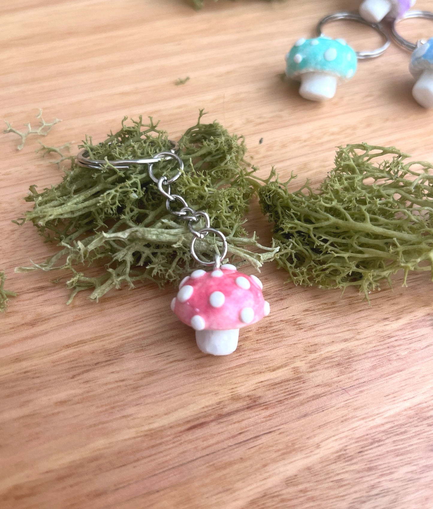 Handmade Polymer Clay Mushroom Keychains | Cute Cottagecore Charm