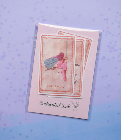 Mystical Tarot Card Stickers, mermaid, witch, fairy