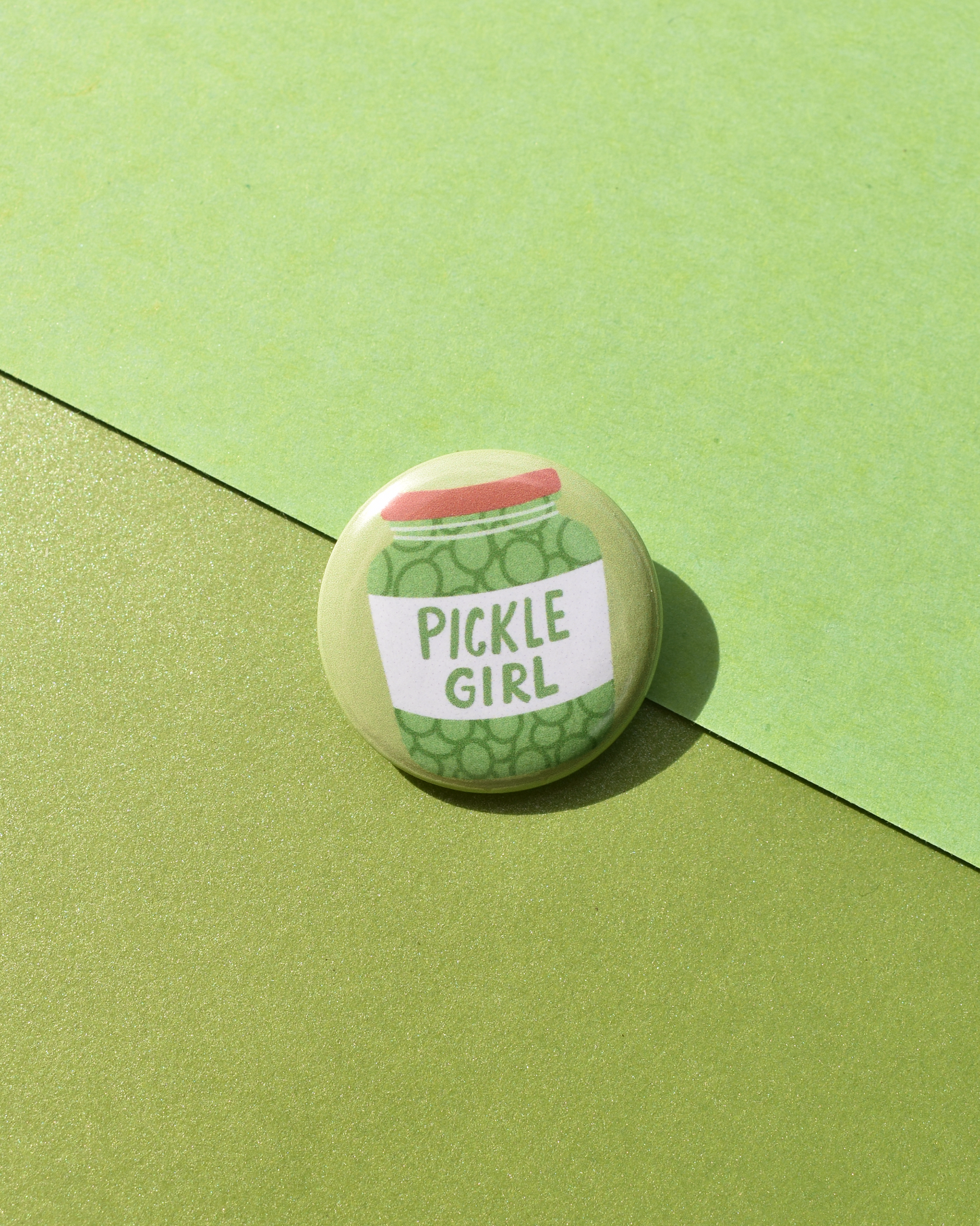 Pickle Girl Pin Badge | Whimsical Pickle Lover Pin