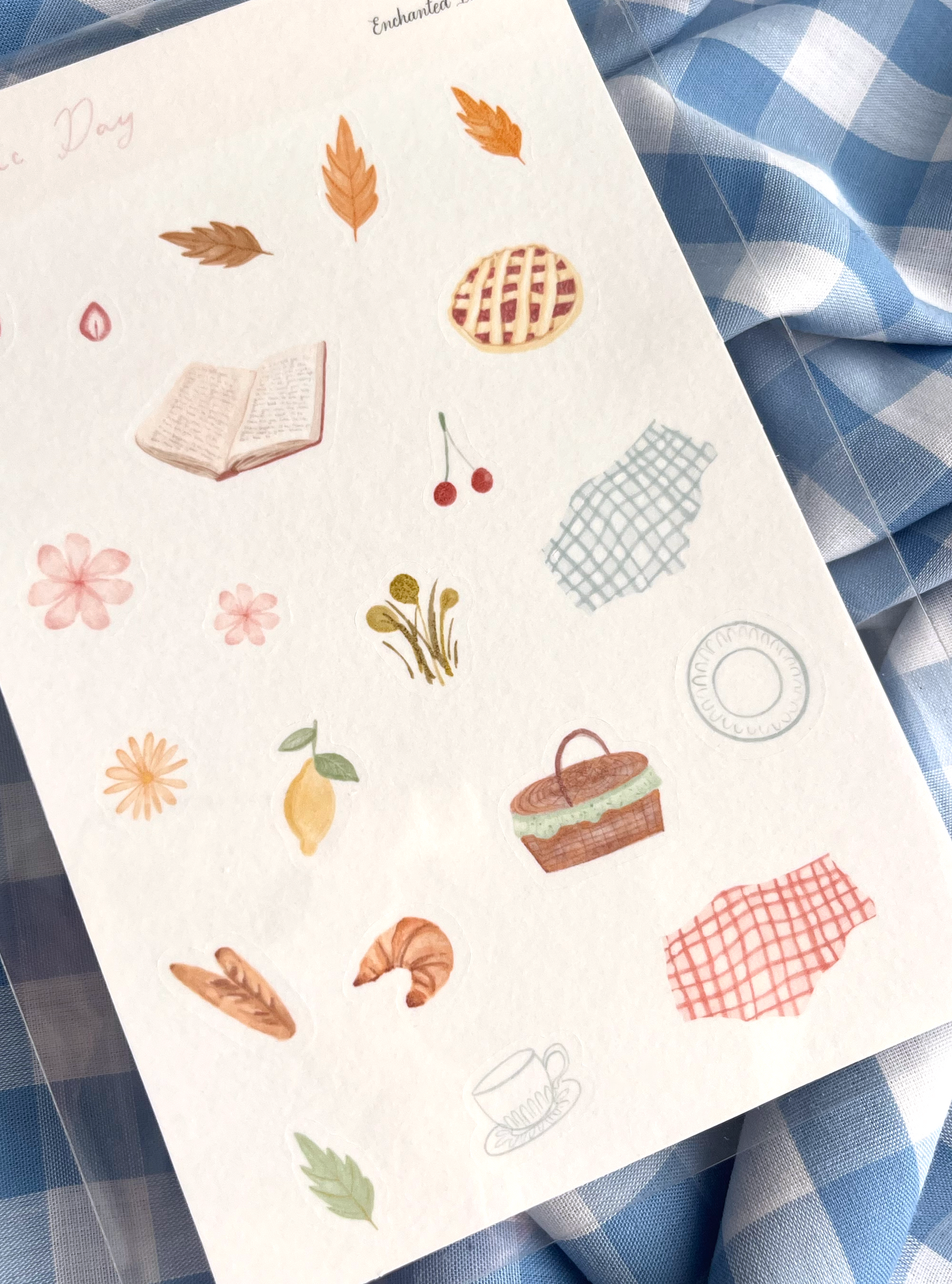 Picnic Day Washi Sticker Sheet | Picnic Aesthetic Washi Stickers for Journaling & Scrapbooking