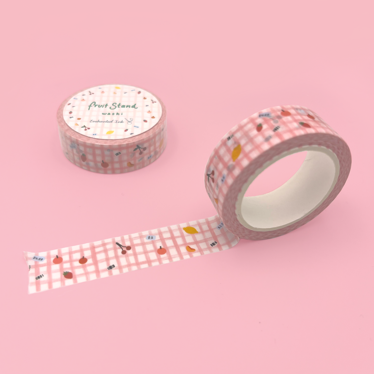 Cute pink washi tape with fruit