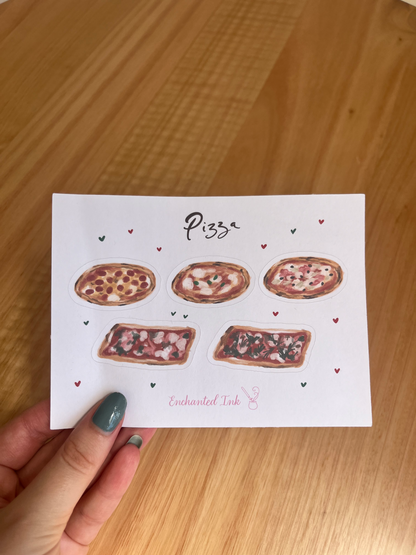 Cute italian Roman style pizza stickers 