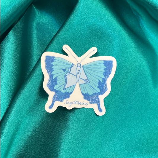 Sagittarius Zodiac Butterfly Vinyl Sticker