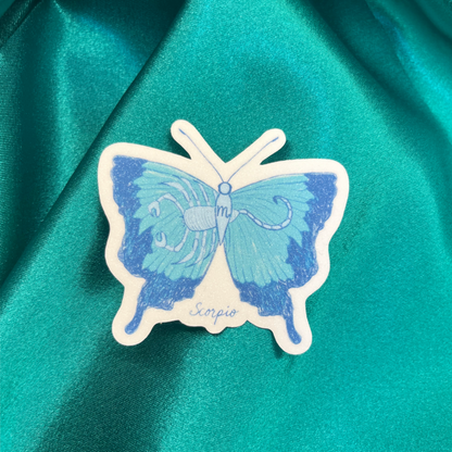 Scorpio Zodiac Butterfly Vinyl Sticker