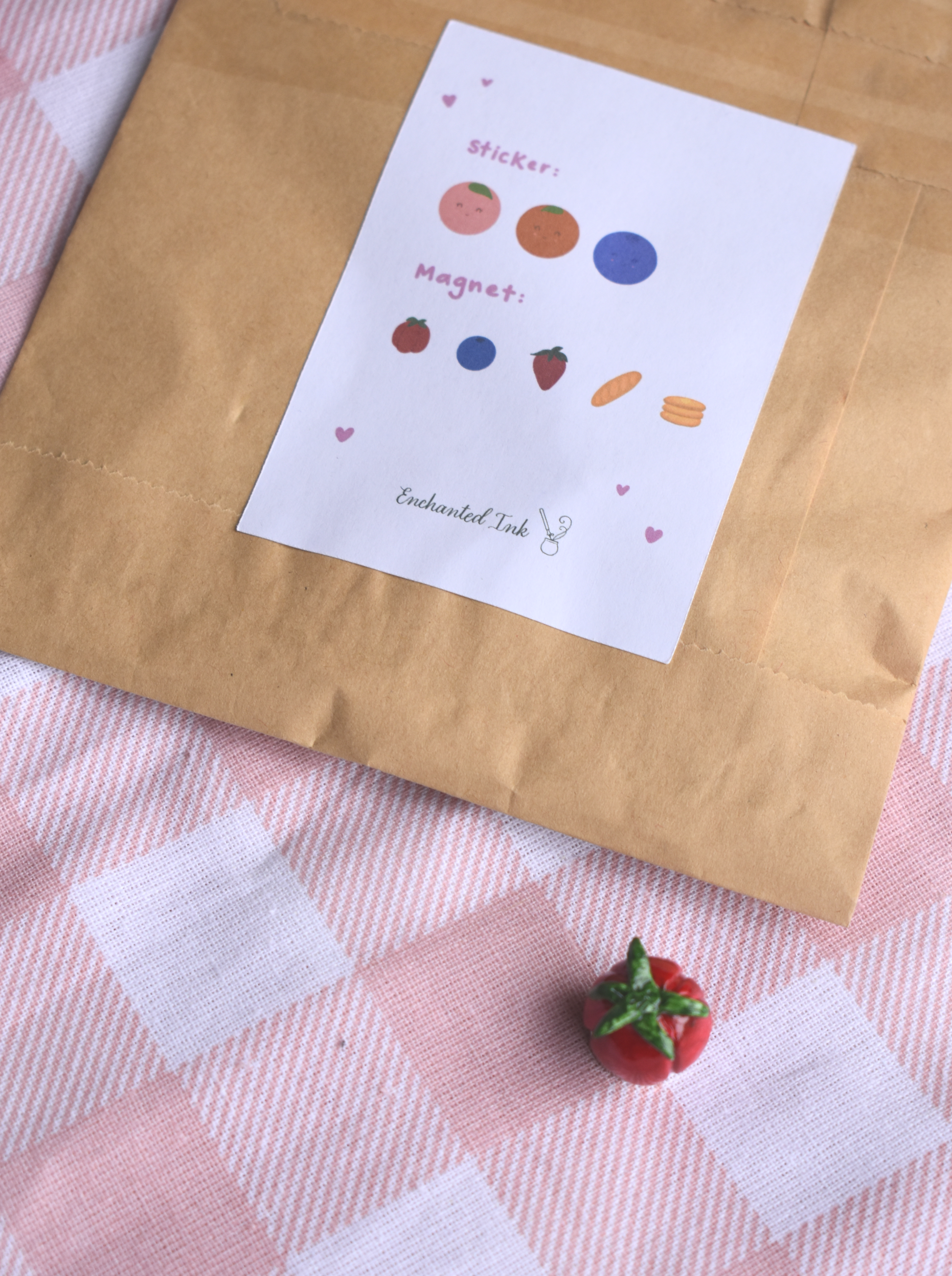 Mystery bag backing with options of stickers and magnets