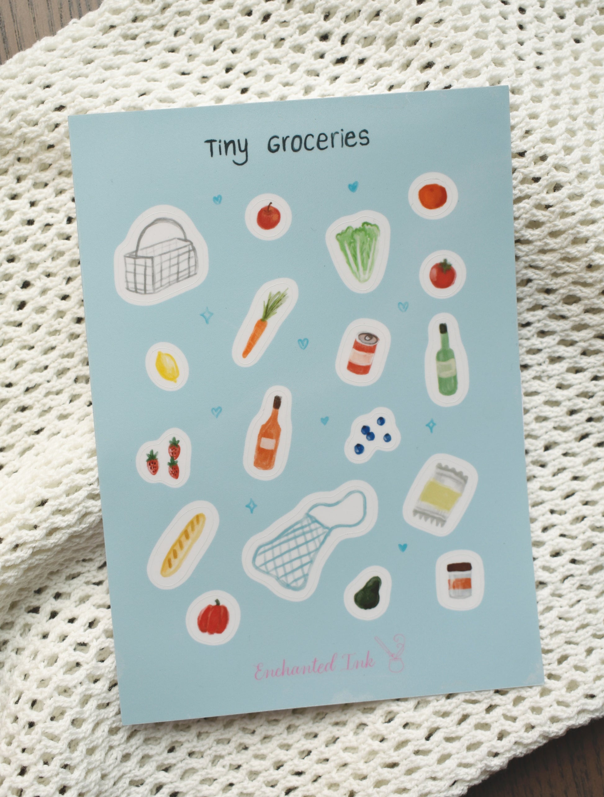 Tiny Groceries food Clear Sticker Sheet