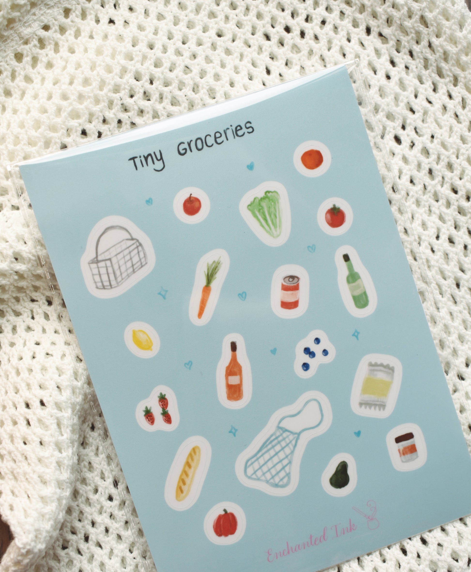 Tiny Groceries food Clear Sticker Sheet