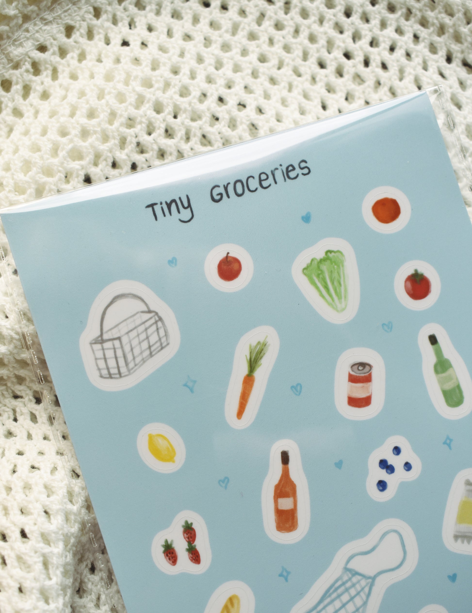 Tiny Groceries food Clear Sticker Sheet 