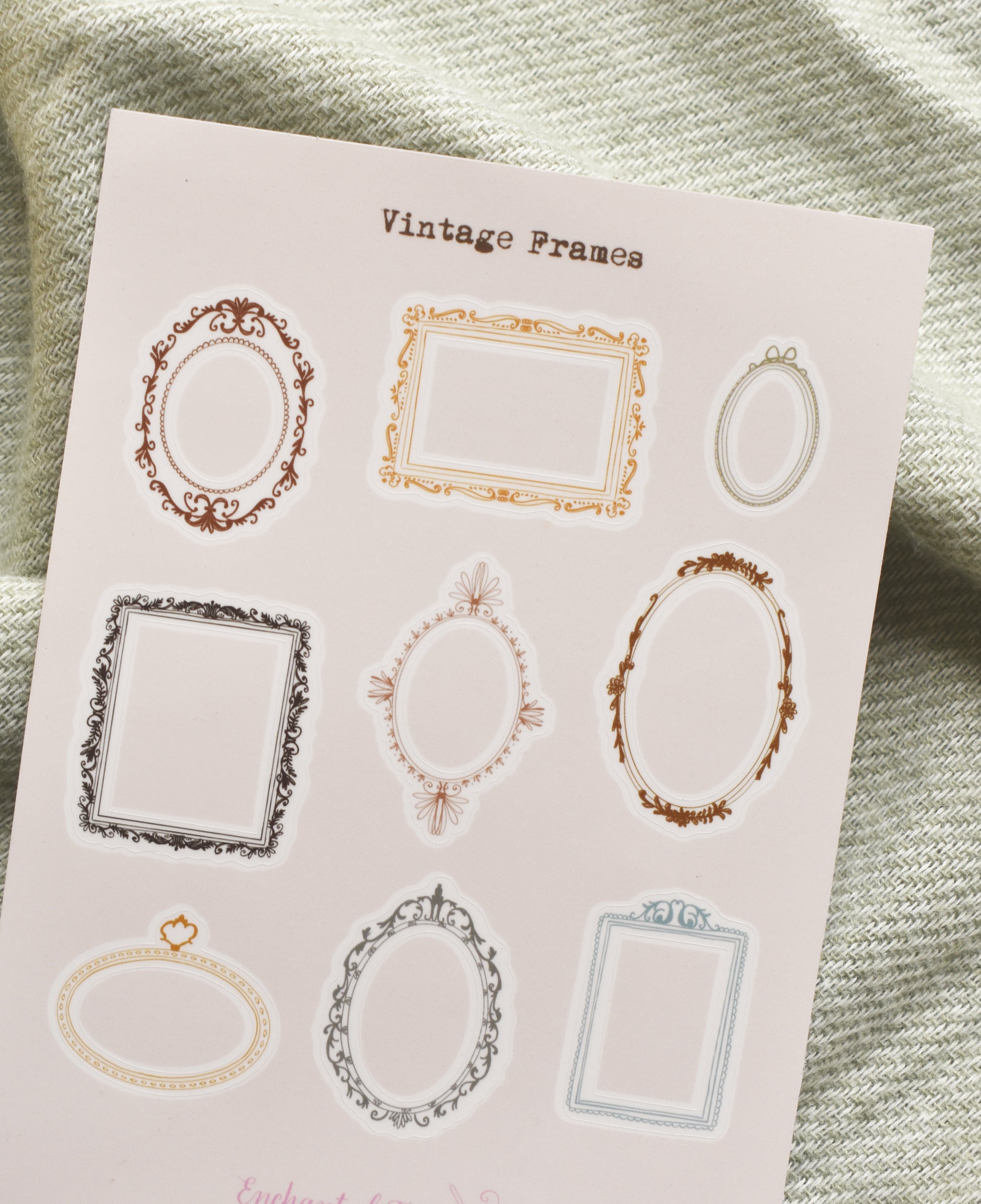 Vintage picture Frame Sticker Sheet