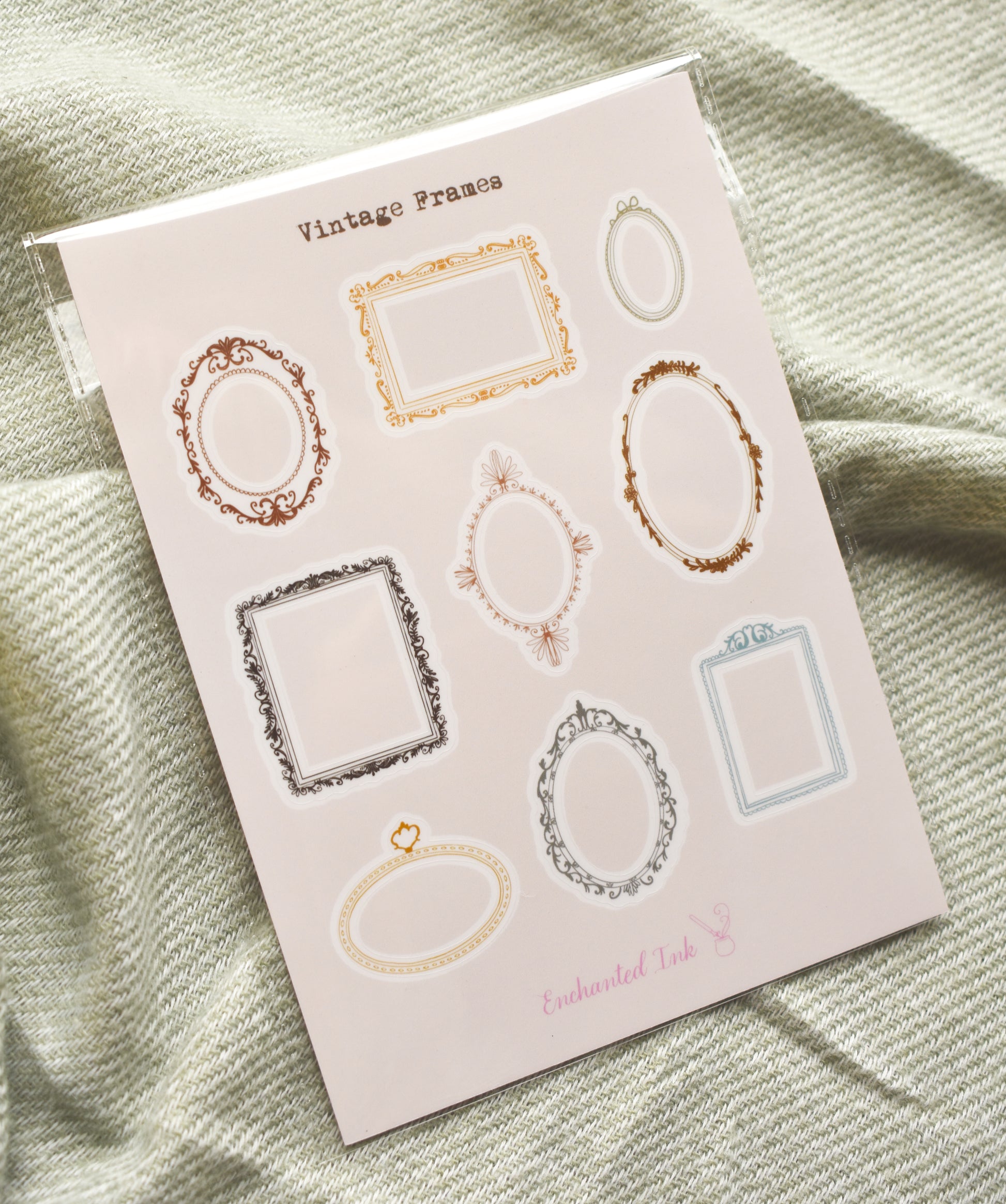 Vintage picture Frame Sticker Sheet