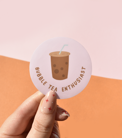 Bubble Tea Enthusiast Vinyl Waterproof Sticker | Boba Lover Sticker