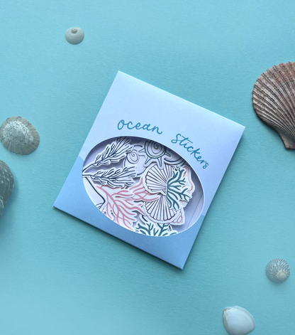 Ocean Flake Vinyl Stickers | Sea Aesthetic Stickers for Journaling & Scrapbooking