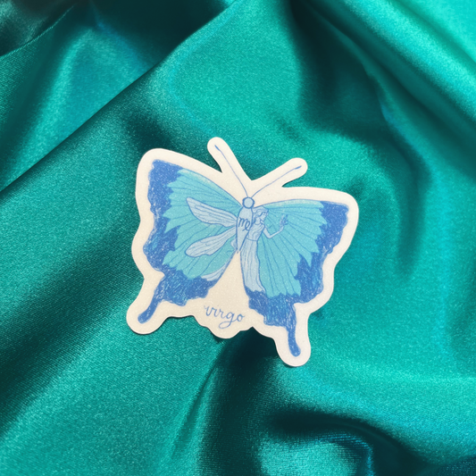Virgo Zodiac Butterfly Vinyl Sticker