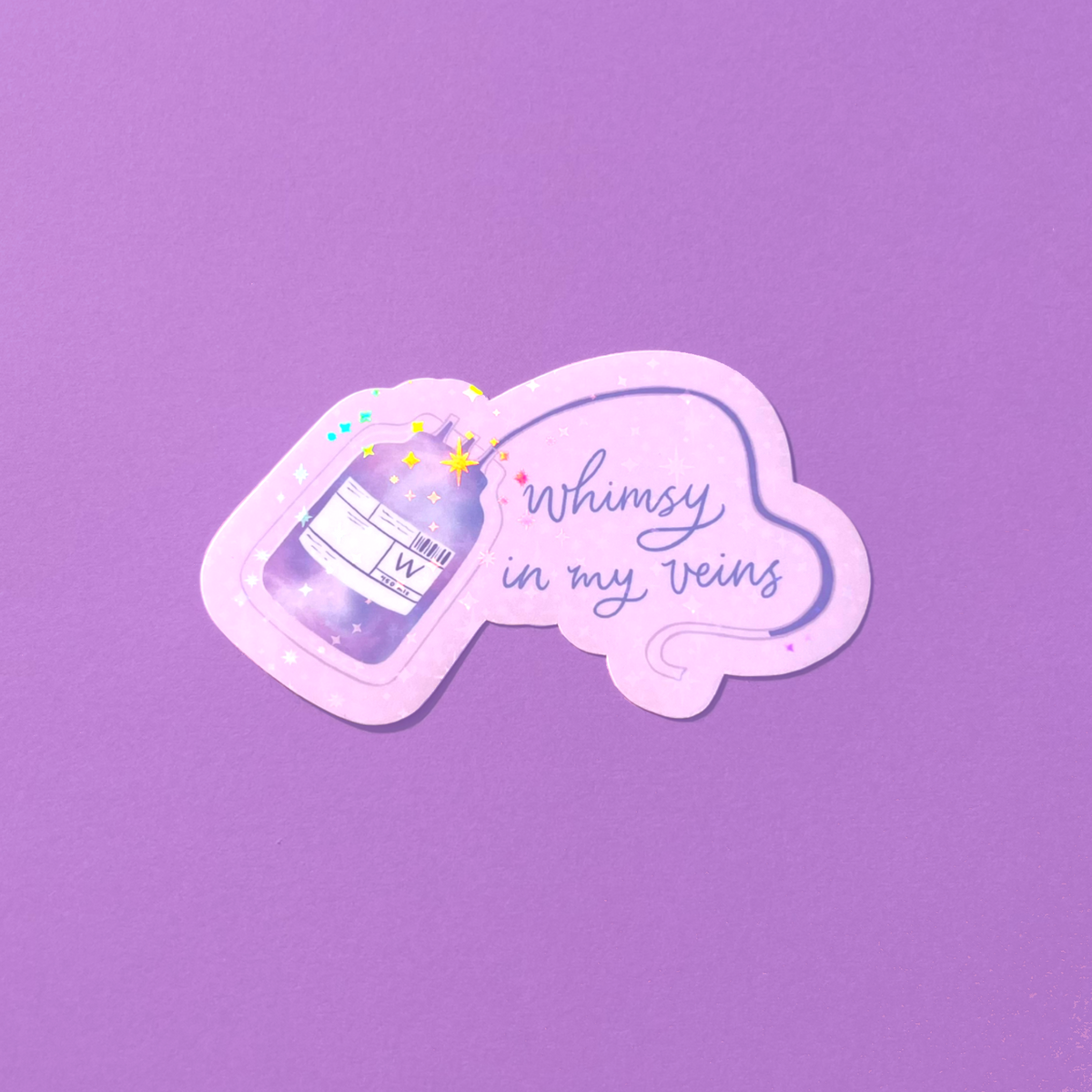 Whimsy In My Veins Vinyl Holographic Sticker