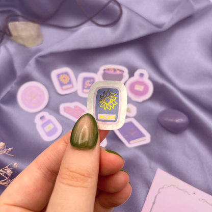 Witch Washi Flake Gold Foil Stickers