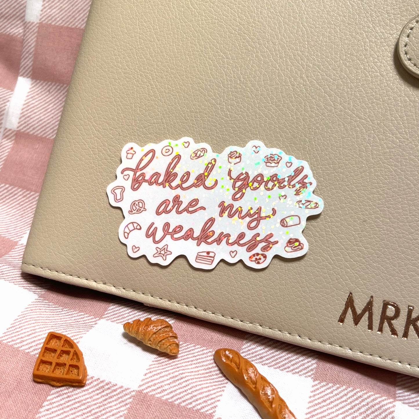 Cute food sticker used in a cozy journal