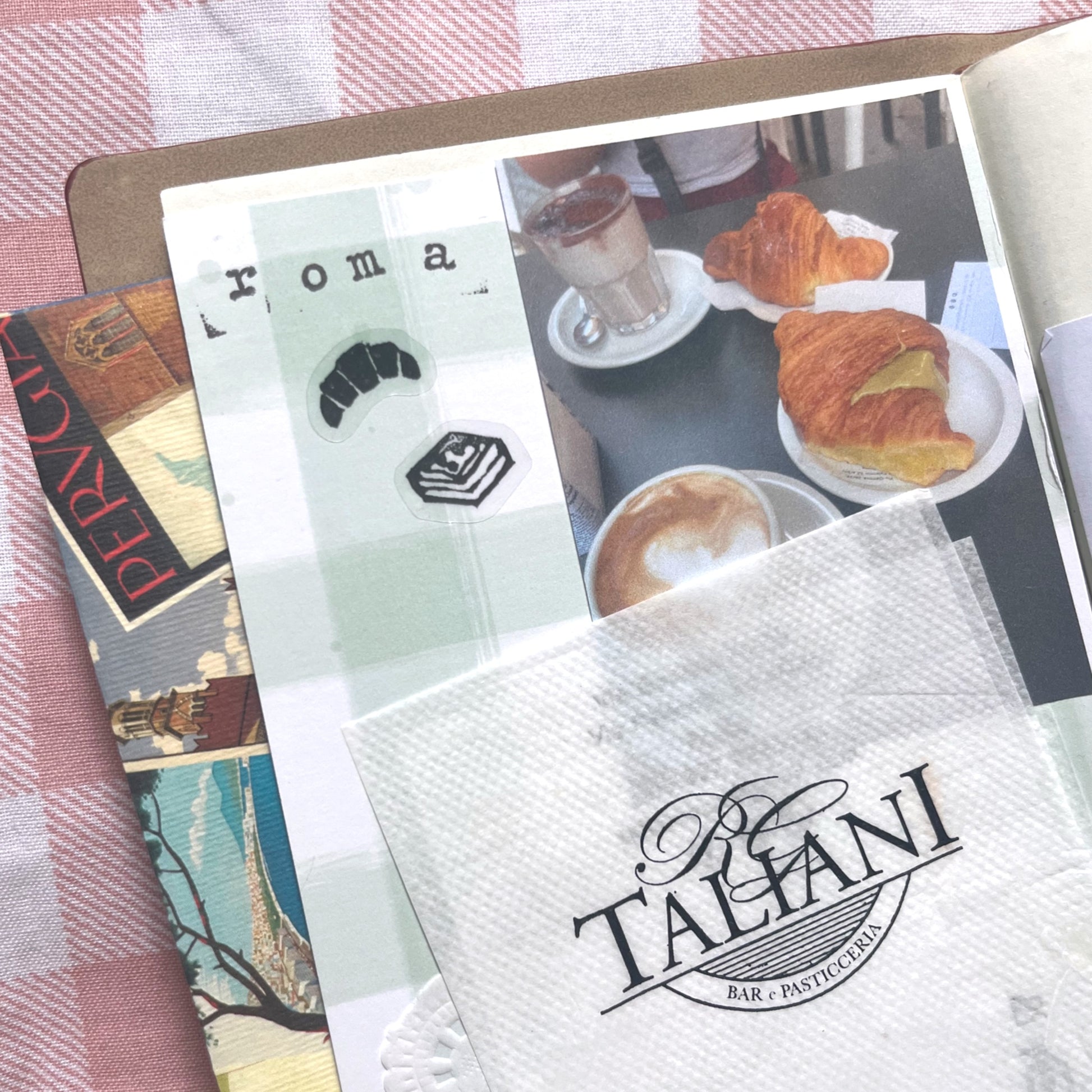 Bakery clear stickers used in a cozy journal spread