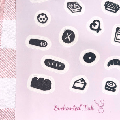Clear bakery stickers including a receipt sticker for memory keeping