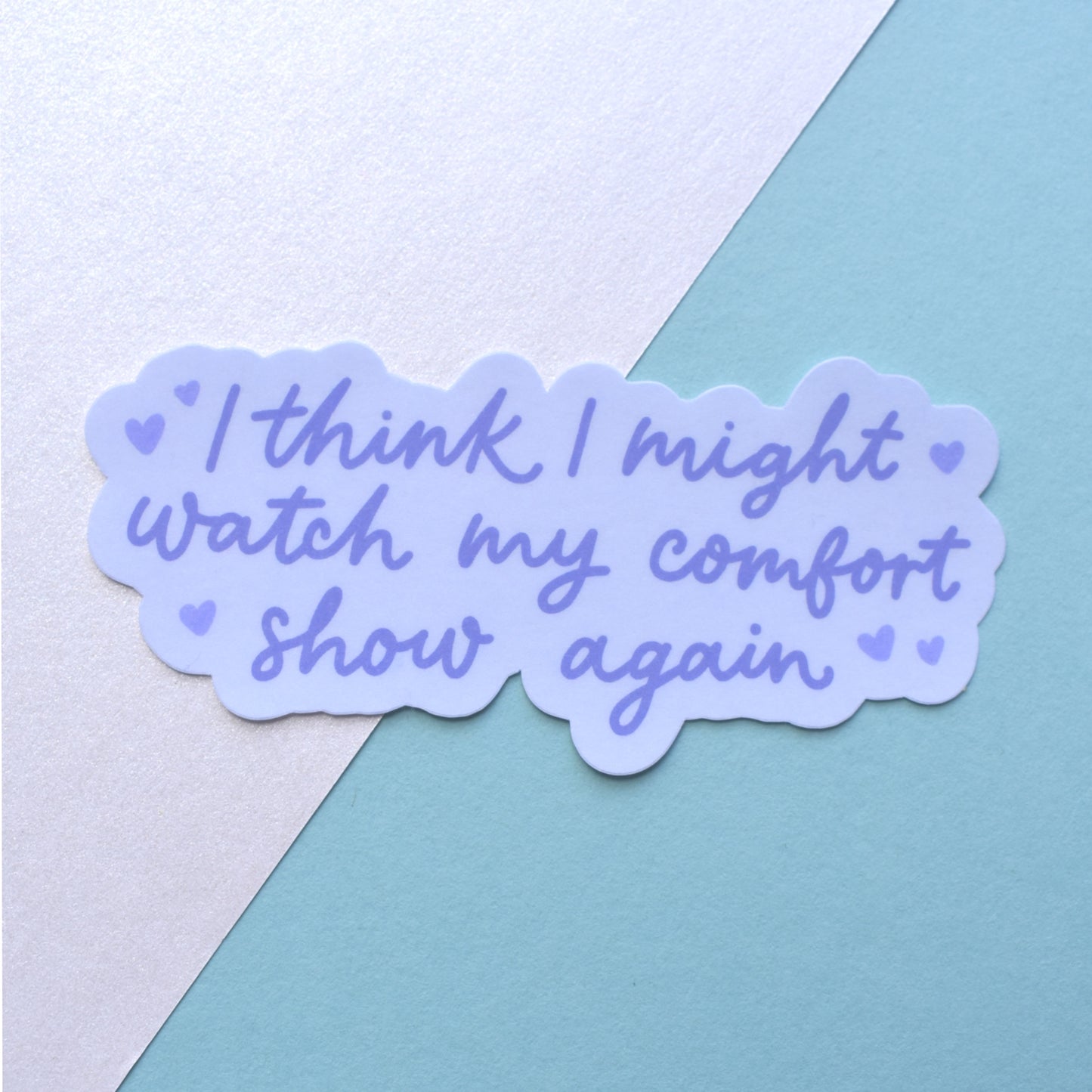 Cozy binge watch sticker for laptops and journals