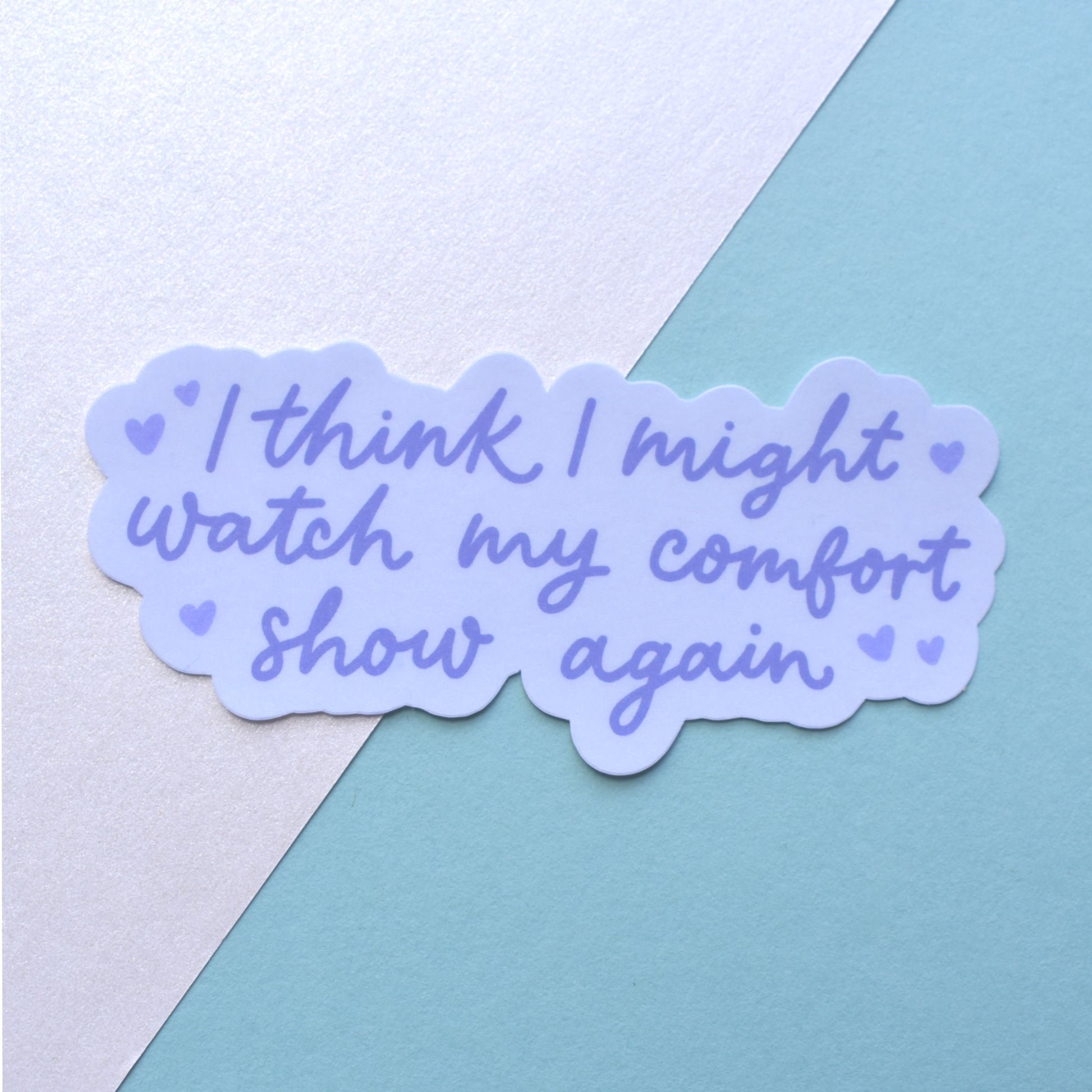 Cozy binge watch sticker for laptops and journals