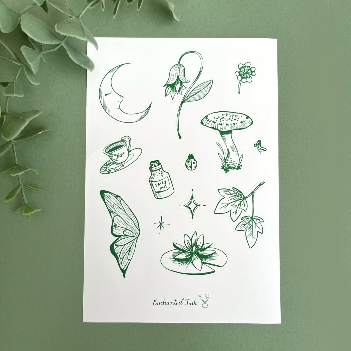 Fairy Aesthetic Matte Vinyl Sticker Sheet | Whimsical Fairycore Stickers