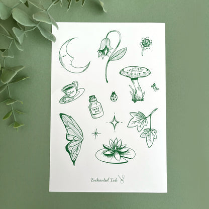 Fairy Aesthetic Matte Vinyl Sticker Sheet | Whimsical Fairycore Stickers