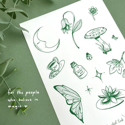 Fairy Aesthetic Matte Vinyl Sticker Sheet | Whimsical Fairycore Stickers