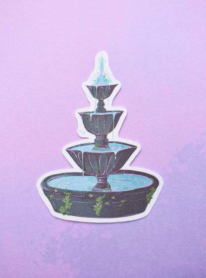 Enchanted Fountain Waterproof Sticker