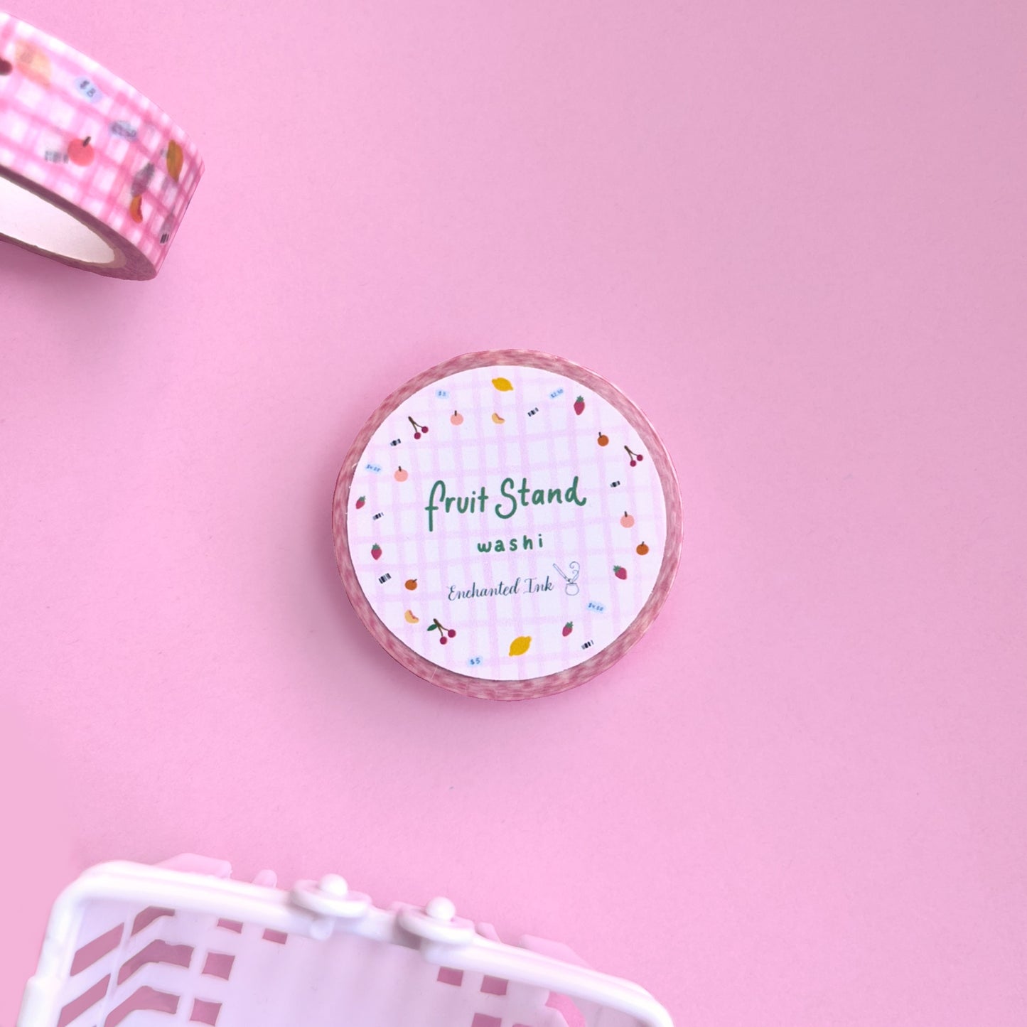 Fruit washi tape with cute fruit illustrations for journaling