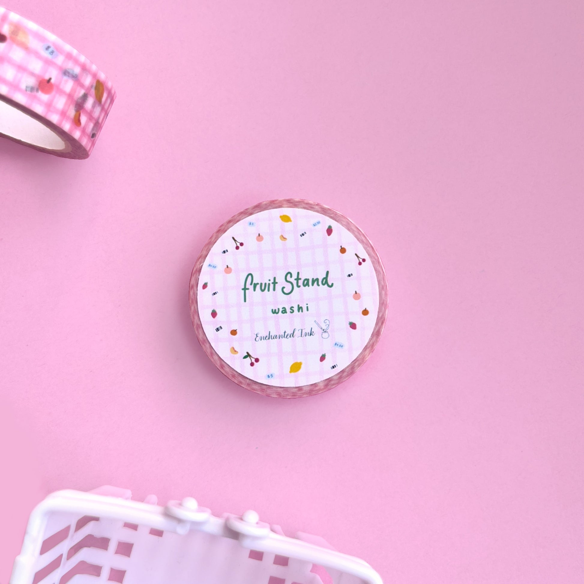 Fruit washi tape with cute fruit illustrations for journaling