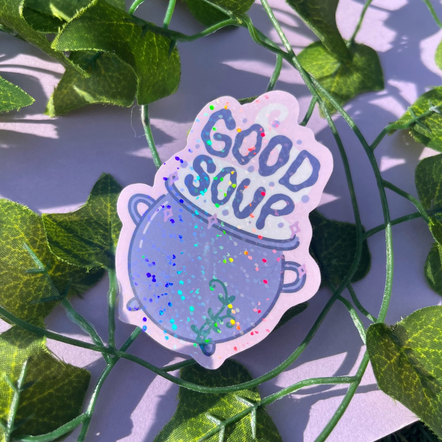Holographic cauldron sticker for journals and planners