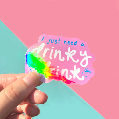 Cute drink sticker for water bottles and laptops