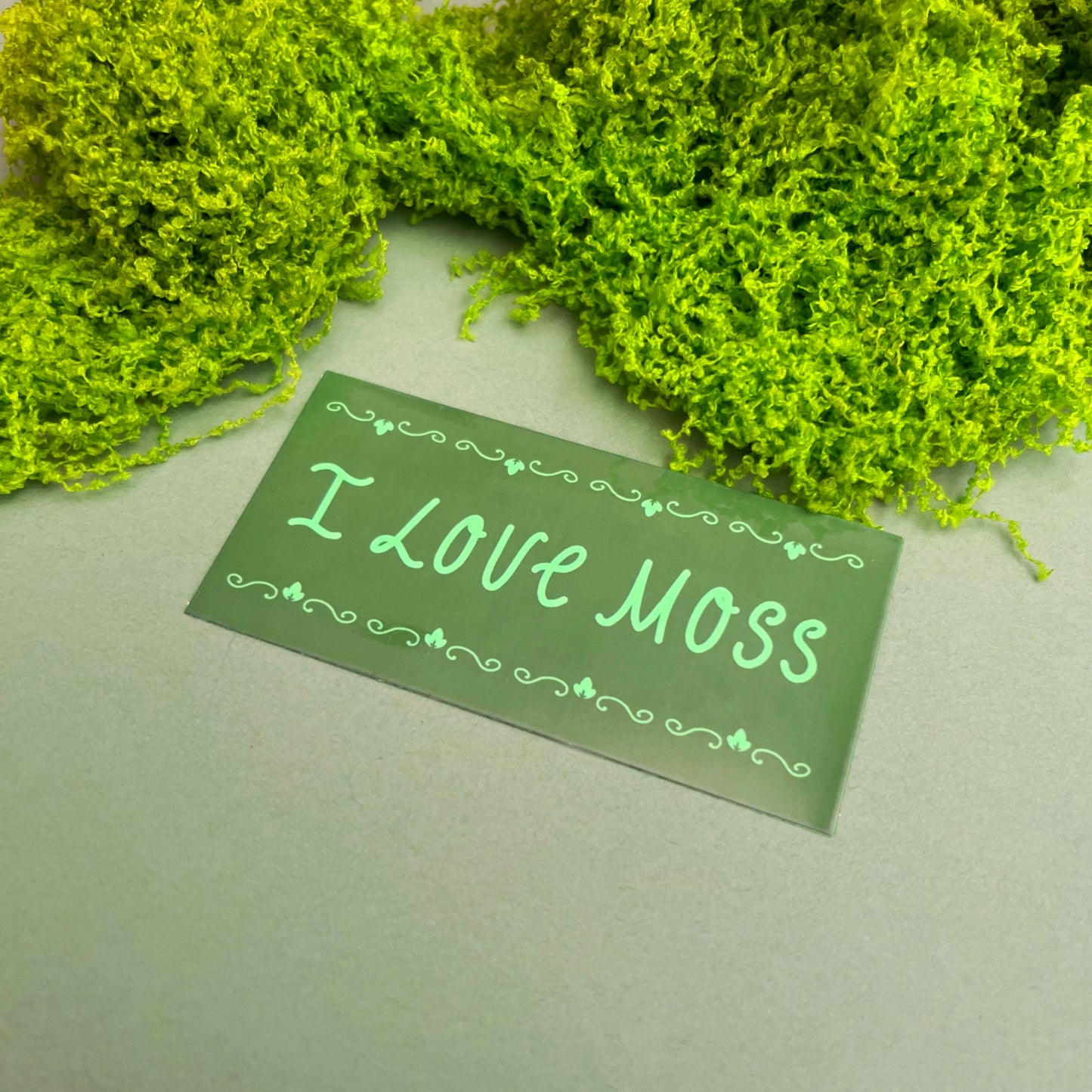 I Love Moss Vinyl Sticker | Whimsical Cottagecore Sticker