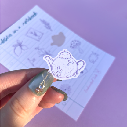 Playful scribble stationery stickers for scrapbooking and collage
