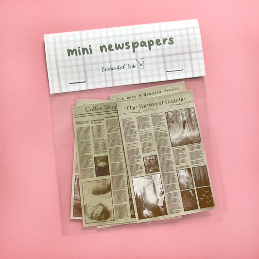 Mini aesthetic newspaper papers for journaling and scrapbooking