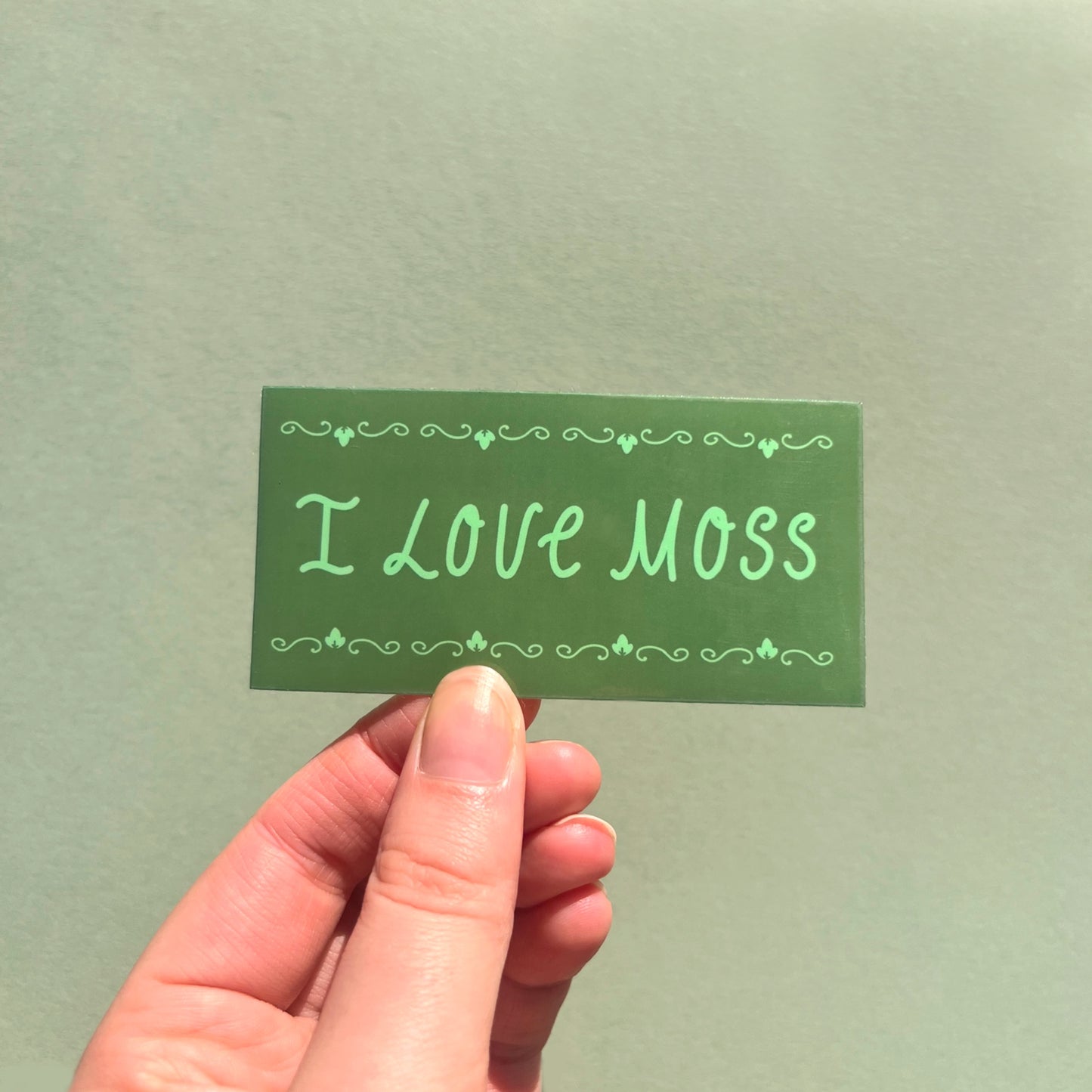 I Love Moss Vinyl Sticker | Whimsical Cottagecore Sticker