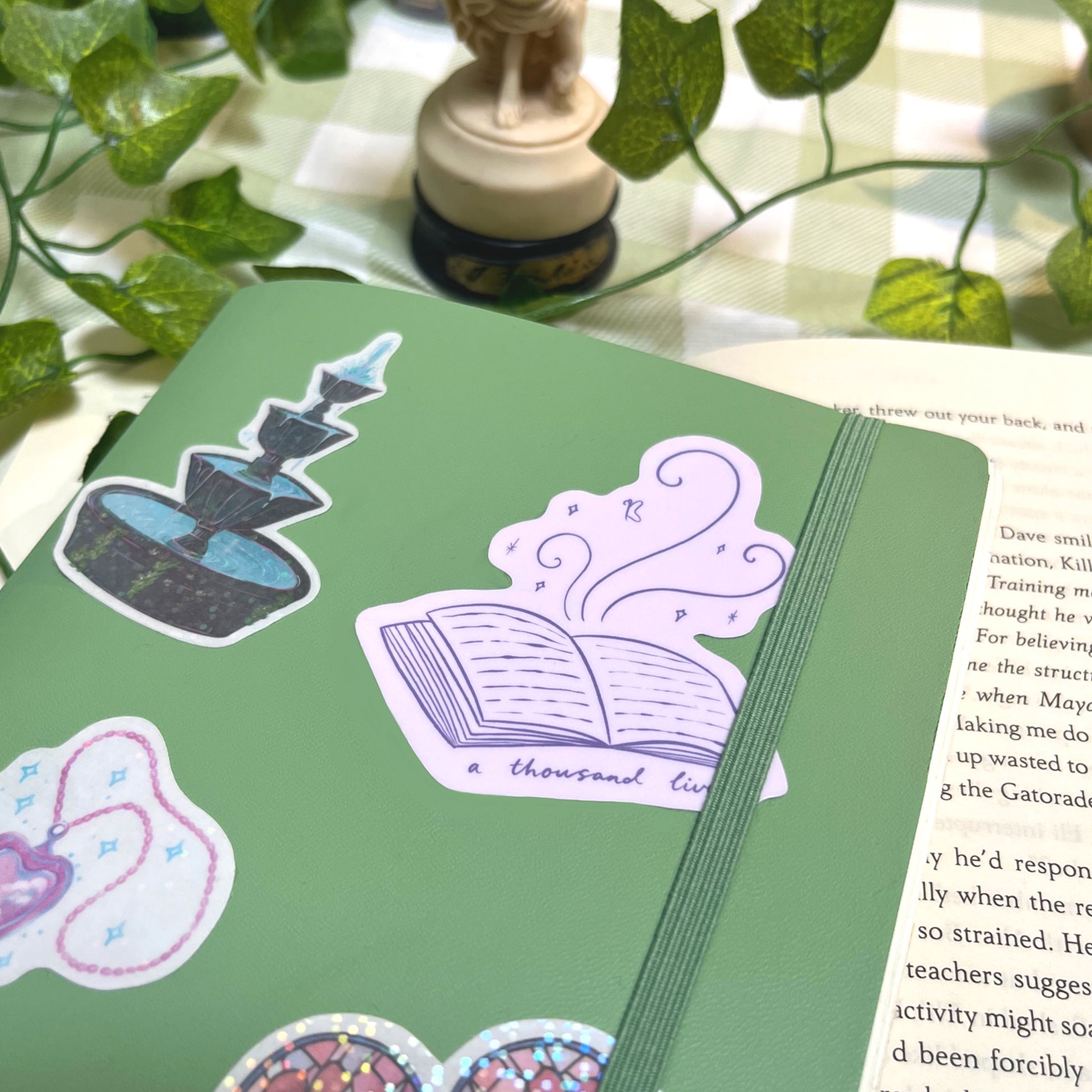 Book lover waterproof vinyl sticker for laptop and journal