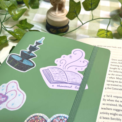 Book lover waterproof vinyl sticker for laptop and journal