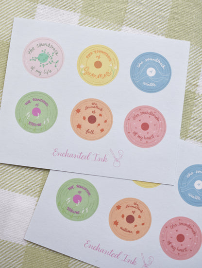 Soundtrack Record Sticker Sheet