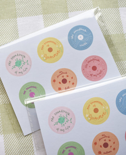 Soundtrack Record Sticker Sheet