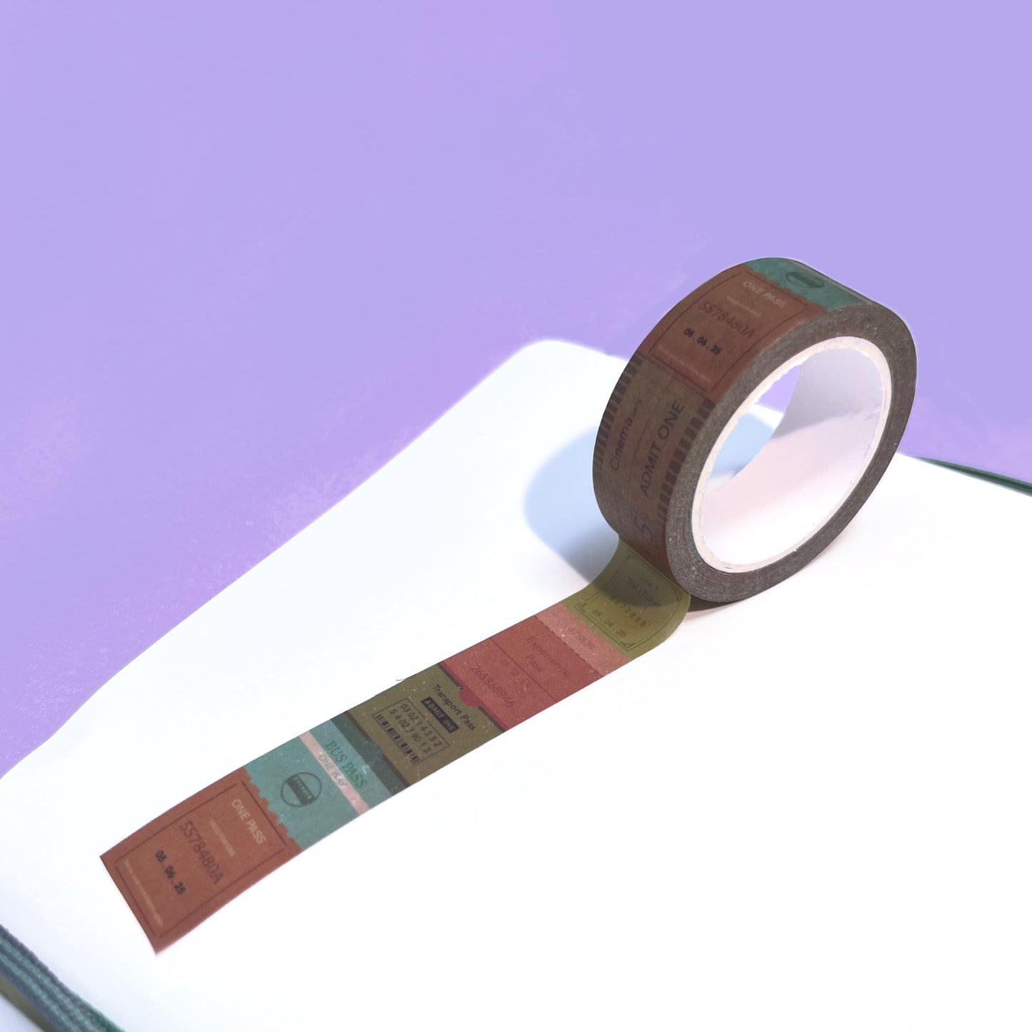 Ticket themed washi tape for journaling and scrapbooking