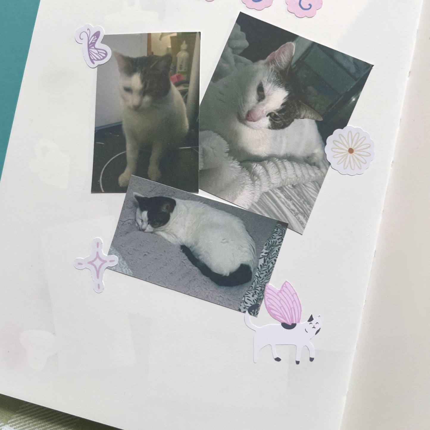 She Was A Fairy stickers styled in a journal spread