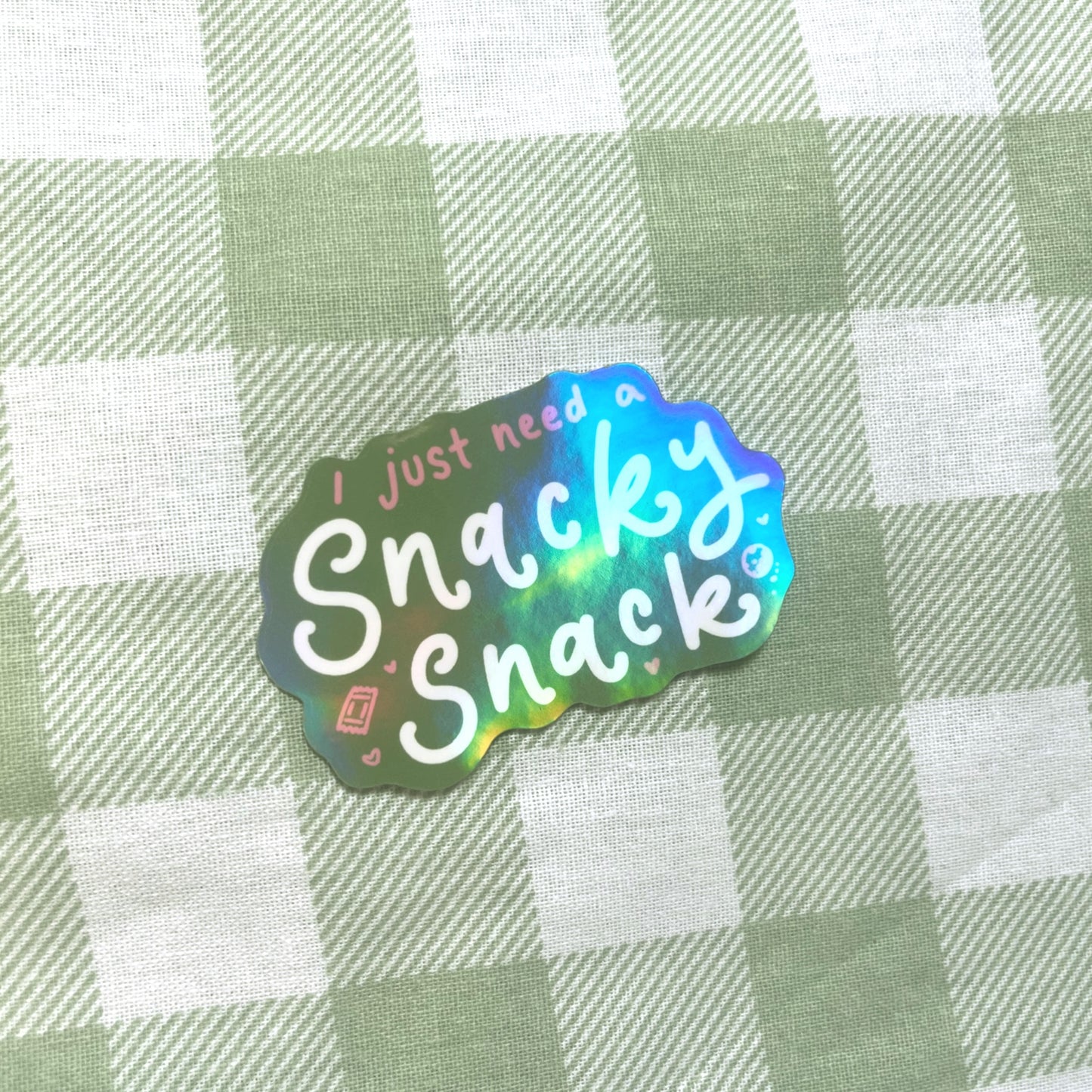 Snack themed holographic sticker