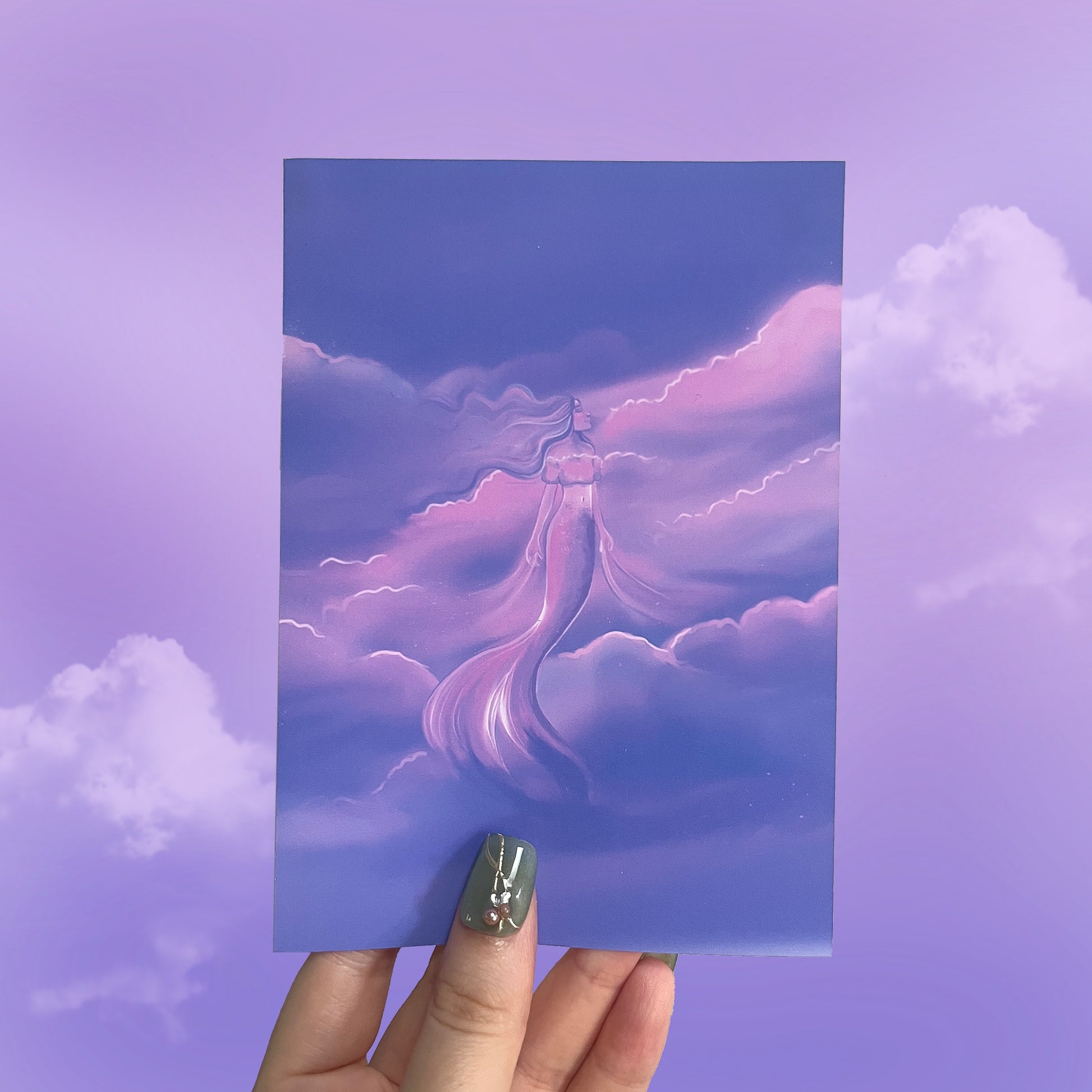Whimsical mermaid wall art fantasy illustration print